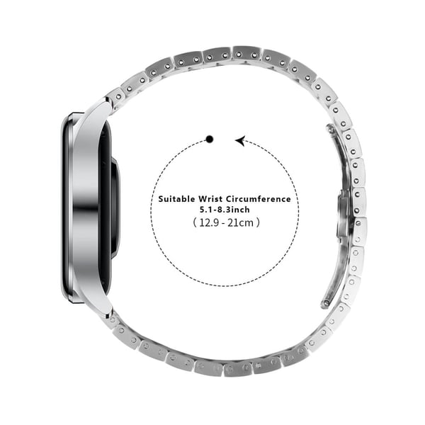 Samsung Galaxy Watch 46 mm klokkerem i rustfritt stål med spenne - Sølv