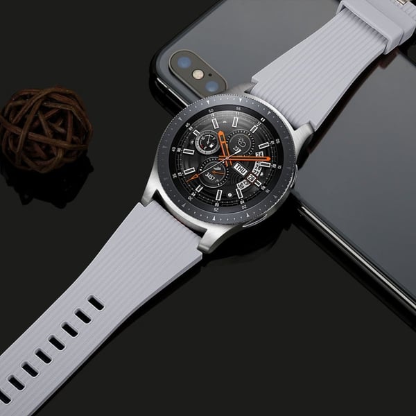 L Størrelse 22mm Silikonrem Samsung Galaxy Watch Active / Galaxy Watch 46mm / Huawei Watch GT 2 Smartwatch Band - Grå