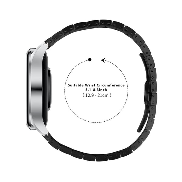 Samsung Galaxy Watch 46 mm Line Splicing Butterfly Buckle-klokkerem i rustfritt stål - Svart