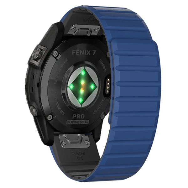 Garmin Fenix 5 / 5X / 6X / 7X Klockarmband 22mm Dual Color Silicone Smart Watch Band - Mörkblå / Svart Garmin Fenix 5 / 5X / 6X / 7X Klockarmband 22mm Dual Color Silicone Smart Watch Band - Mörkblå / Svart