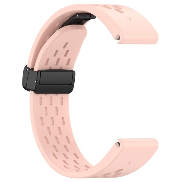 KALEBOL KLB-DDGJ-001 Garmin Fenix 7S / 7S Pro QuickFit 20 mm silikonarmbånd med magnetisk sammenleggbar spenne - Lyserosa