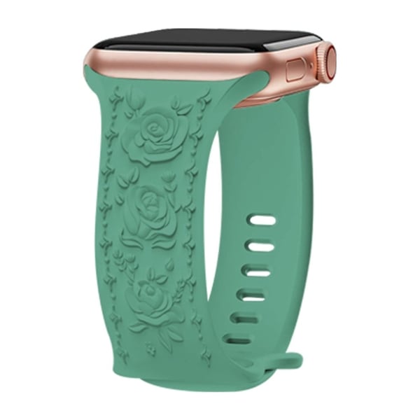Pregede reimer Apple Watch Series 49mm - 45mm - 44mm - 42mmSilikonbånd - Furunålsgrønn