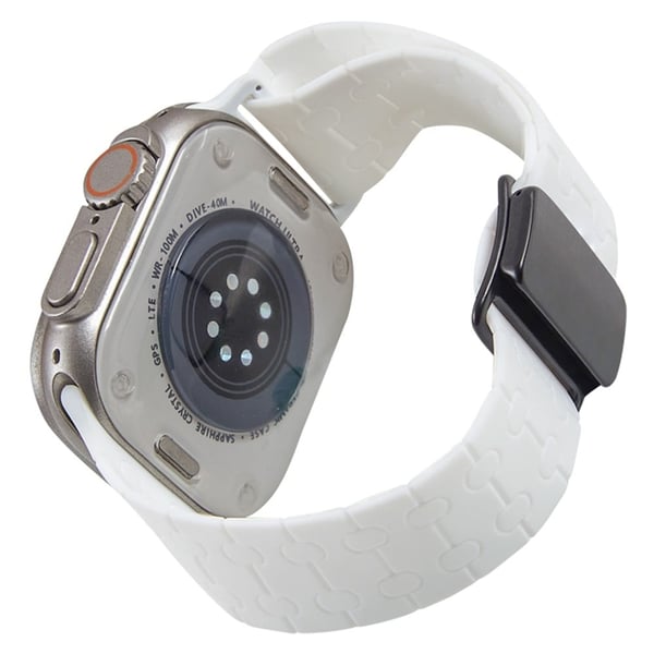 Apple Watch Series 49mm - 45mm - 44mm - 42mmLiquid silikonrem - Hvit