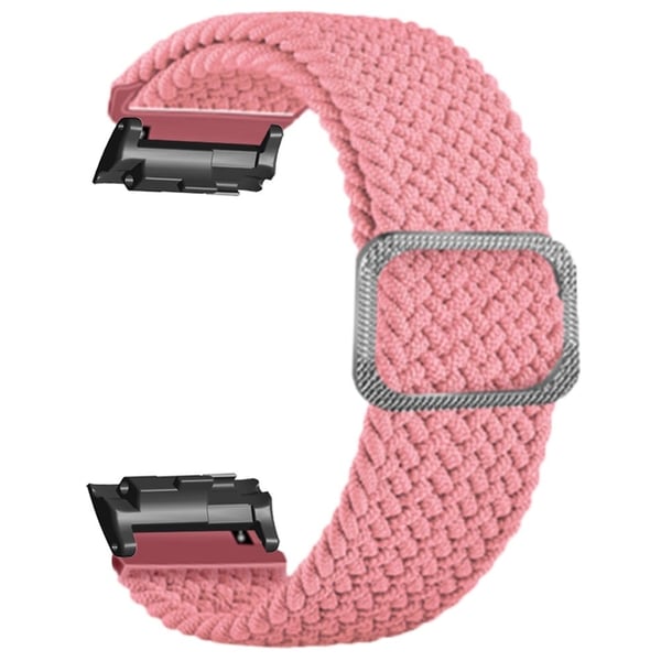 Huawei Watch D Elastisk flettet nylonklokkerem Justerbar armbånd - Rosa