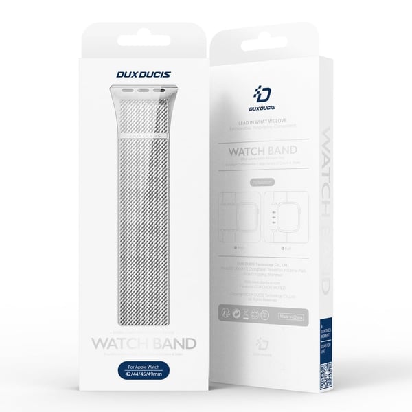 DUX DUCIS Milanese Pro Series Apple Watch Series 41mm - 40mm - 38mm Mesh Straps Magnetic - Sølv