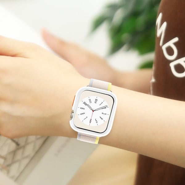 Apple Watch Series 9 / 8 / 7 45mm Fleksibel Urkasse drop-resistent Beskyttende Urramme - Hvid