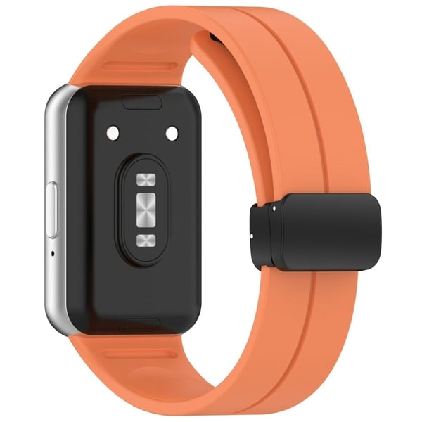 Samsung Galaxy Fit3 Silikone Watch Band Folding Buckle Sport Replacement Straps - Orange Samsung Galaxy Fit3 Silikone Watch Band Folding Buckle Sport Replacement Straps - Orange