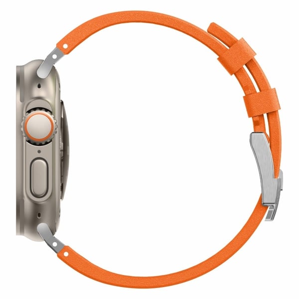 Apple Watch Ultra 2 Ultra 49 mm / Series 9 8 7 45 mm / 6 5 4 SE SE (2022) SE (2023) 44 mm / 3 2 1 42 mm Stone Texture Strap - Sølv + Oransje