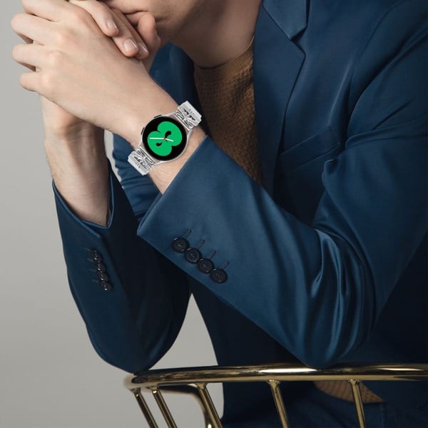 Garmin Vivomove Luxe / GarminMove Luxe armbåndsur 20 mm rustfritt stålrem med rhinestone-dekor - Sølv