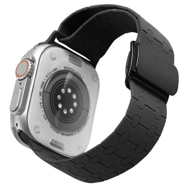 Apple Watch Series 49mm - 45mm - 44mm - 42mmLiquid silikonrem - Svart