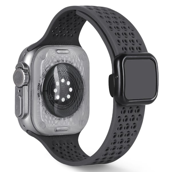 Apple Watch Series 41mm - 40mm - 38mm Magnetisk silikonbånd - Mørkegrå