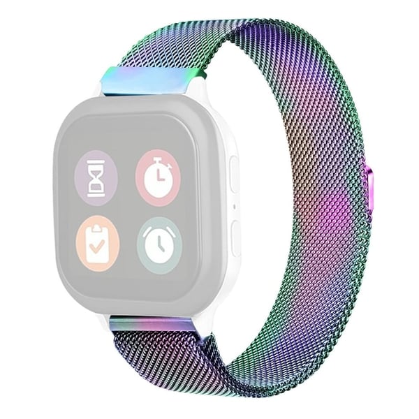 Verizon Gizmo Watch 3 Milanese Strap Erstatningsarmbånd i rustfritt stål med magnetisk urrem - Fargerik