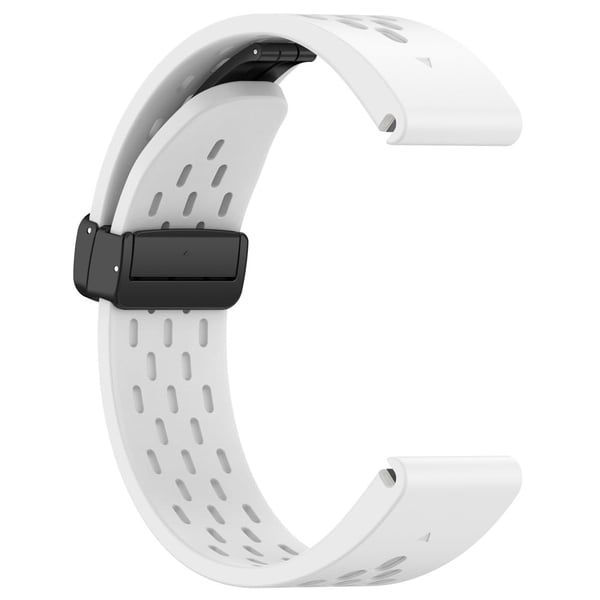 KALEBOL KLB-DDGJ-001 Garmin Fenix 7S / 7S Pro QuickFit 20mm silikoninauha magneettinen taittuva solki kellon hihna - Valkoinen