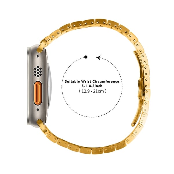 Klokkerem Apple Watch Ultra / Ultra 2 49mm / Serie 8 7 9 45mm / Serie 6 5 4 SE SE (2022) 44mm / Serie 3 2 1 42mm Metallbånd - Gull + Sølv