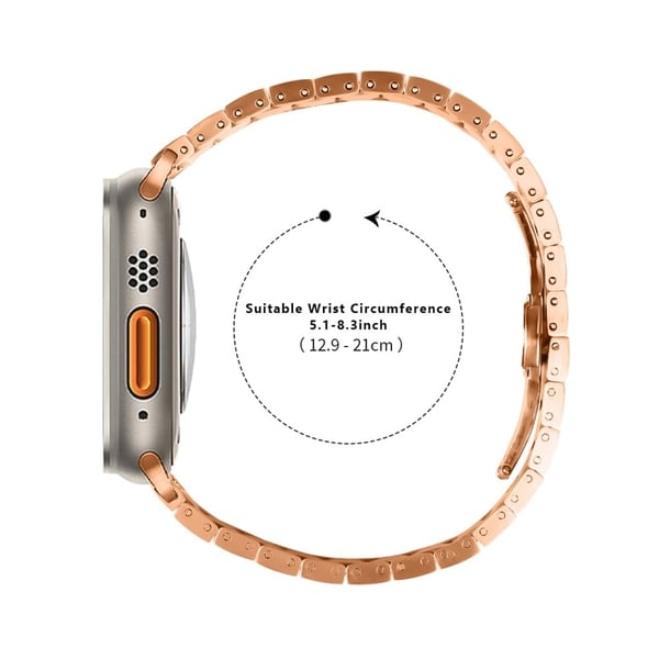 Klokkerem Apple Watch Ultra / Ultra 2 49mm / Serie 8 7 9 45mm / Serie 6 5 4 SE SE (2022) 44mm / Serie 3 2 1 42mm Metallbånd - Rose Gull + Sølv