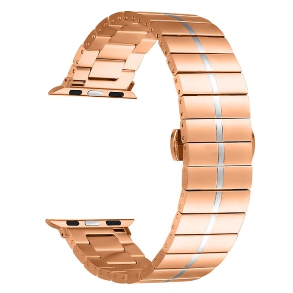 Klokkerem Apple Watch Ultra / Ultra 2 49mm / Serie 8 7 9 45mm / Serie 6 5 4 SE SE (2022) 44mm / Serie 3 2 1 42mm Metallbånd - Rose Gull + Sølv