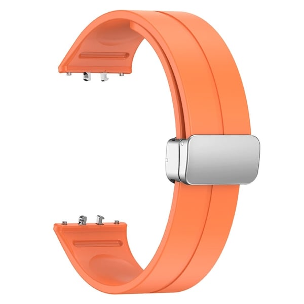 Samsung Galaxy Fit3 Erstatningsarmbånd i myk silikon med magnetisk sammenleggbar spenne - Oransje