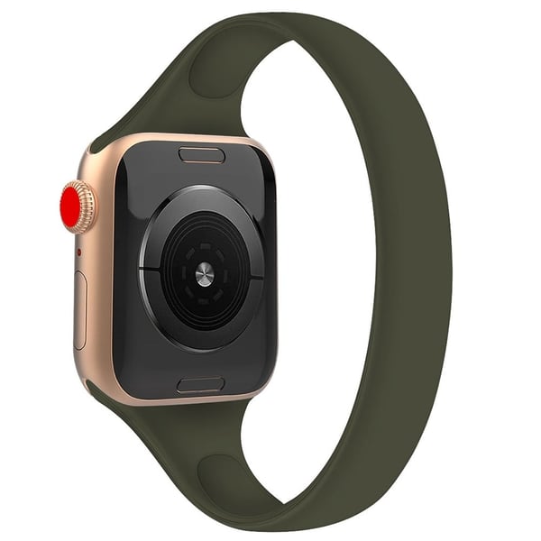 Størrelse S Apple Watch Series 49mm - 45mm - 44mm - 42mmSilikonarmbånd - Svartgrønn
