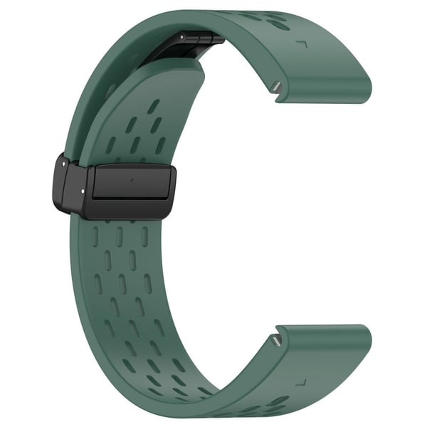KALEBOL KLB-DDGJ-001 Garmin Fenix 7X / 7X Pro-klokkebånd QuickFit 26 mm silikonrem med magnetisk sammenleggbar spenne - Mørkegrønn