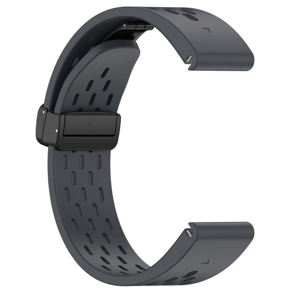 KALEBOL KLB-DDGJ-001 Garmin Fenix 7X / 7X Pro-klokkebånd QuickFit 26 mm silikonrem med magnetisk sammenleggbar spenne - Mørkegrå