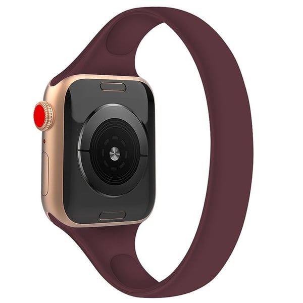 Størrelse M Apple Watch Series 49mm - 45mm - 44mm - 42mmSilikonarmbånd klokkerem - Vinrød