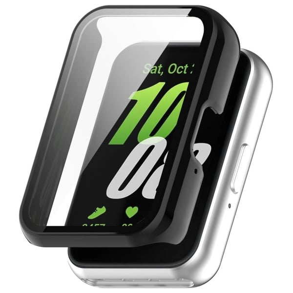 Samsung Galaxy Fit3 (SM-R390) Kotelo karkaistua lasia näytönsuoja Täysi kattavuus Kova kolhun kestävä katsella kansi - Kiiltävä Musta