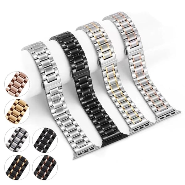 Apple Watch Series 41 mm - 40 mm - 38 mm klokkerem 22 mm med 5 perler - Svart