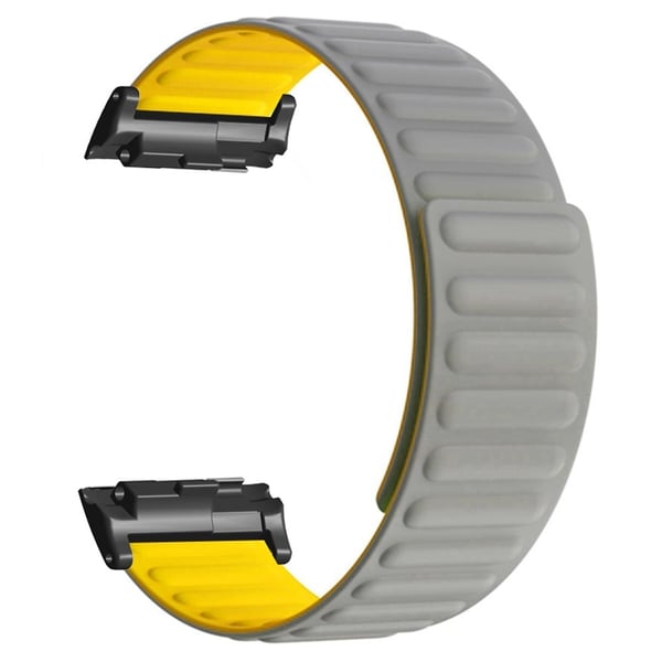 Huawei Watch D Magnetisk justerbar silikon- og metallklokkerem - Grå + Gul
