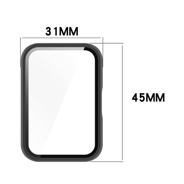Samsung Galaxy Fit3 (SM-R390) Etui med skjermbeskytter i herdet glass Fullt dekkende hardt støtsikkert urdeksel - Glanset Elfenben Hvit