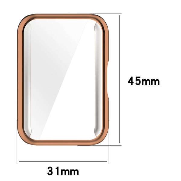 Samsung Galaxy Fit3 Watch Frame Case Galvanisering Fullt innpakket fleksibelt klokkedeksel - Lys Gull