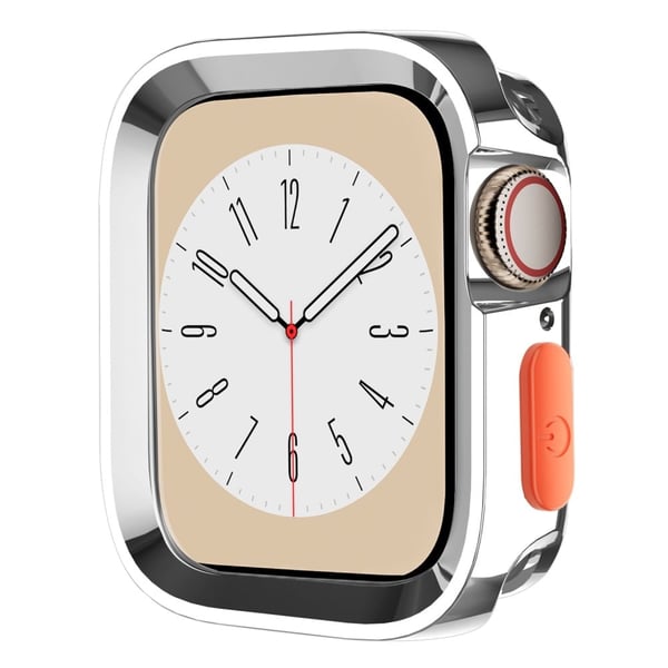 Apple Watch Series 9 / 8 / 7 41mm beskyttelsesveske Anti-drop Half Deksel Fleksibel klokkeramme - Glanset Sølv