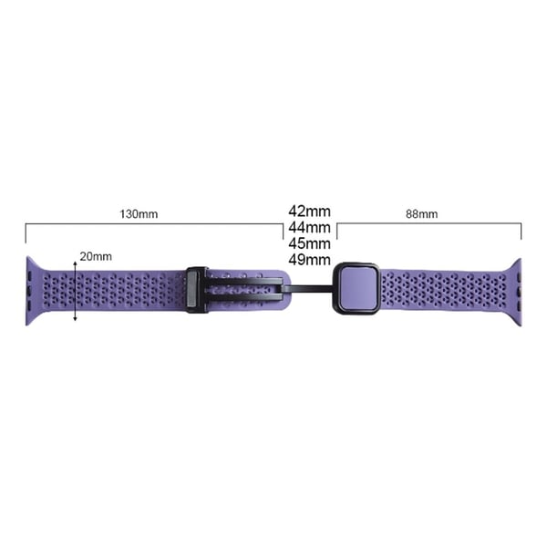 Magnetisk reim Apple Watch Series 49mm - 45mm - 44mm - 42mmSilikonbånd - Svartgrønn