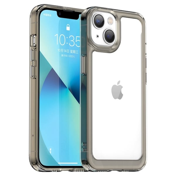 iPhone 14 smart akryldeksel - Gjennomsiktig Grå