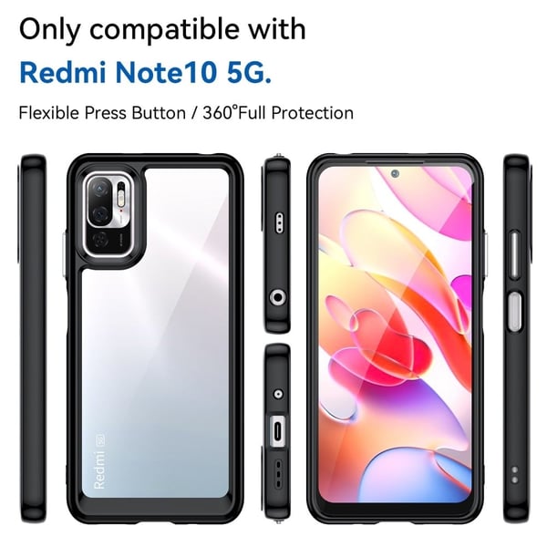 Xiaomi Poco M3 Pro / Xiaomi Poco M3 Pro 5G / Xiaomi Redmi Note 10 5G / Xiaomi Redmi Note 10T 5G smart akryldeksel - Svart