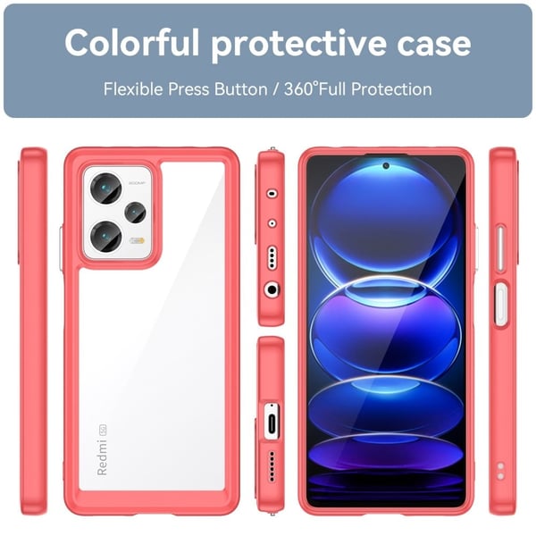 Xiaomi Redmi Note 12 Pro Plus smart akryldeksel - Rød