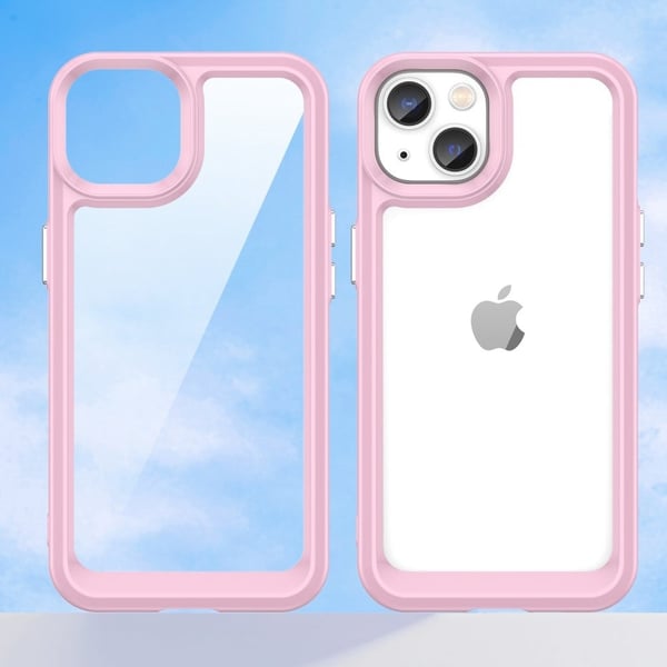 iPhone 14 Plus smart akryl cover - Gennemsigtig Grå