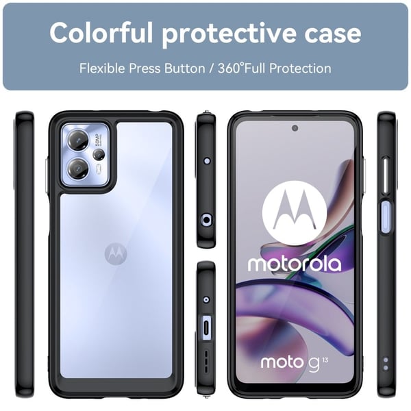 Motorola Moto G13 / Motorola Moto G23 smart akryldeksel - Svart