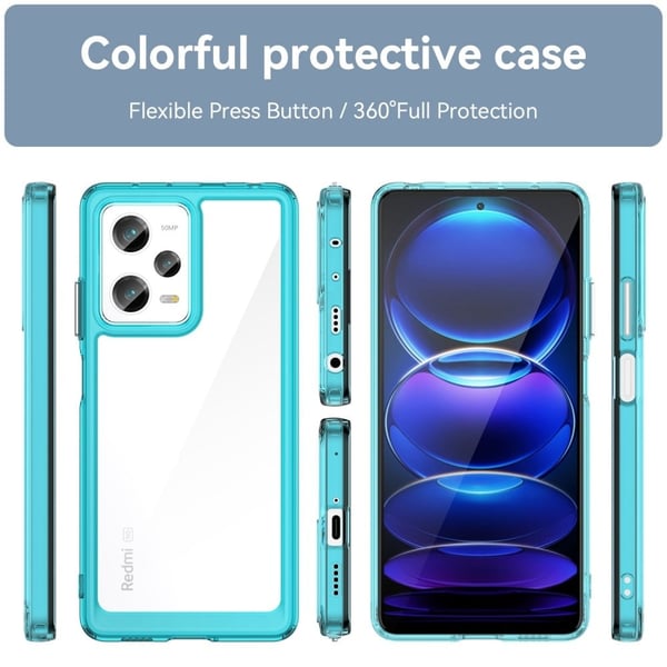 Xiaomi Redmi Note 12 Pro / Xiaomi Redmi Note 12 Pro Speed / Xiaomi Poco X5 Pro smart akryl cover - Gennemsigtig Blå