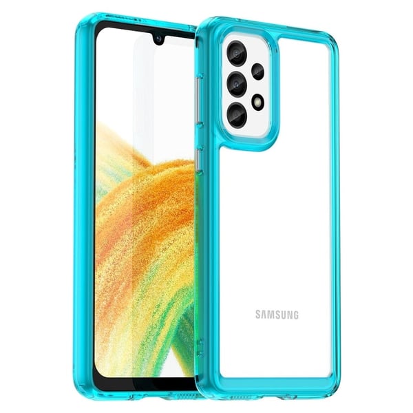 Samsung Galaxy A33 5G smart akryl cover - Gennemsigtig Blå Samsung Galaxy A33 5G smart akryl cover - Gennemsigtig Blå