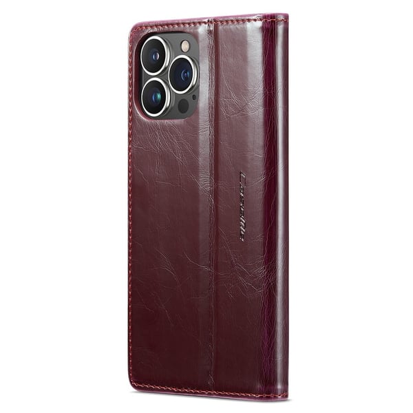 CaseMe iPhone 15 Pro vintage-etui - Vinrød