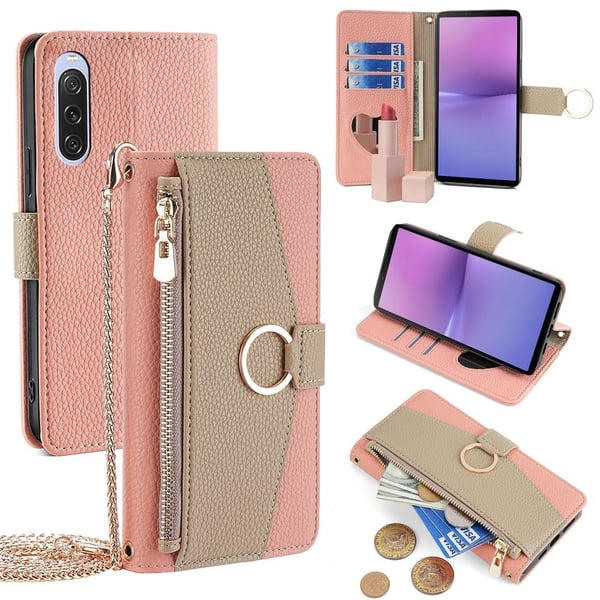 Sony Xperia 10 V vegaaninahkainen laukkukotelo - Pinkki