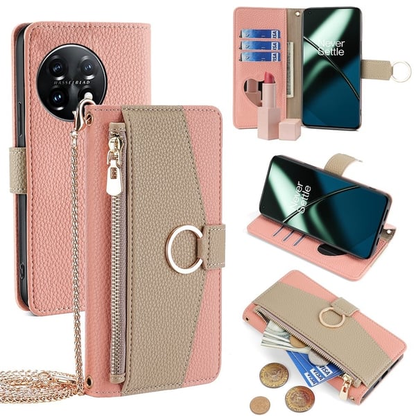 OnePlus 11 vegansk skinnveske - Rosa