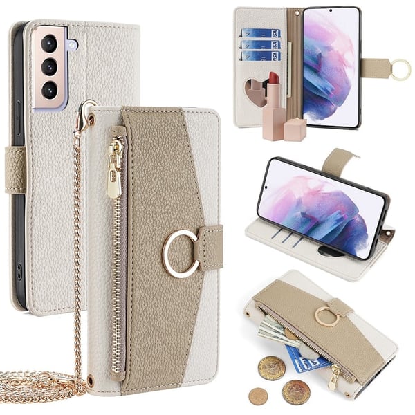 Samsung Galaxy S21 Plus 5G vegansk skinnveske - Hvit