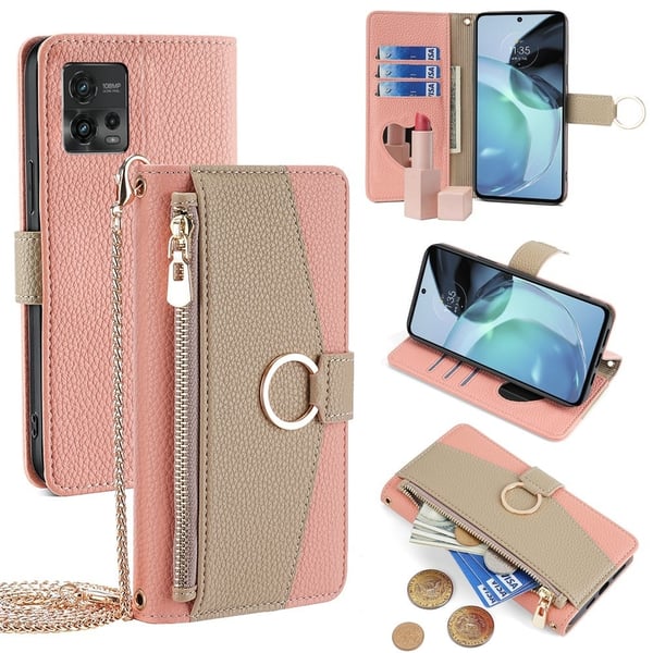 Motorola Moto G72 vegansk skinnveske - Rosa