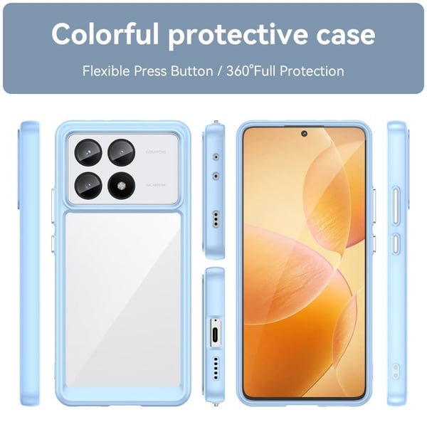 Xiaomi Redmi K70E / Xiaomi Poco X6 Pro smart akryldeksel - Blå