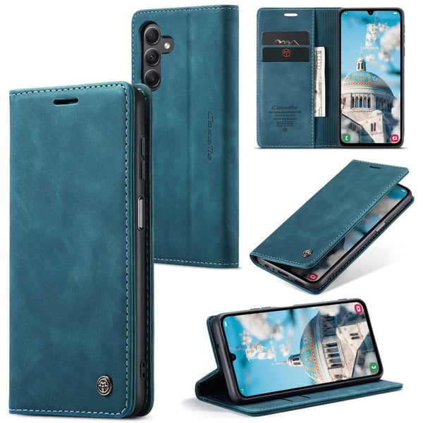 CaseMe Samsung Galaxy A15 vintage-etui - Blå