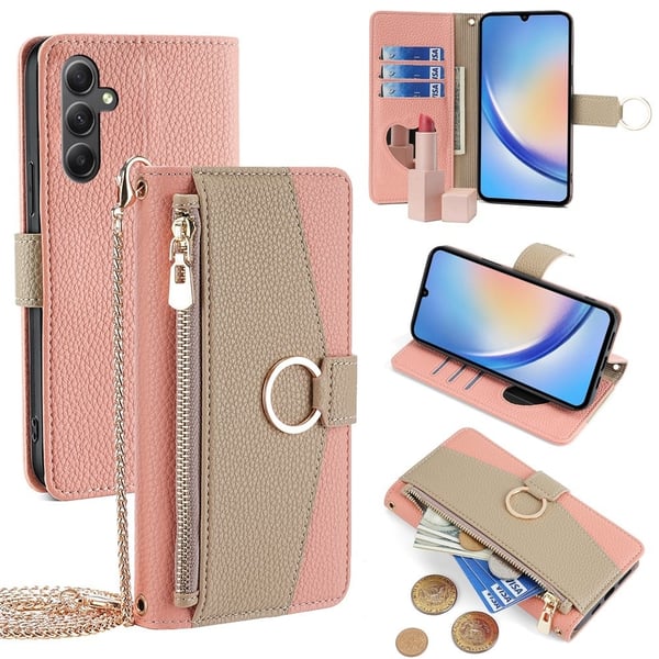 Samsung Galaxy A34 5G vegansk skinnveske - Rosa