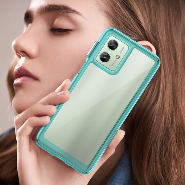 Motorola Moto G54 smart akryldeksel - Gjennomsiktig Blå