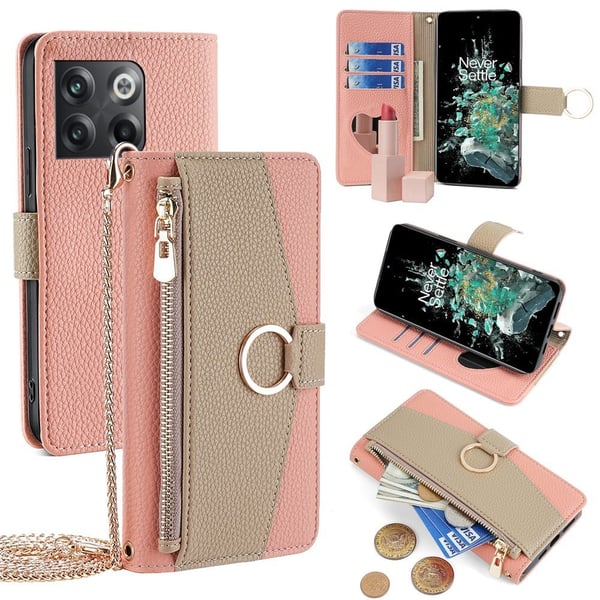 OnePlus 10T vegansk skinnveske - Rosa