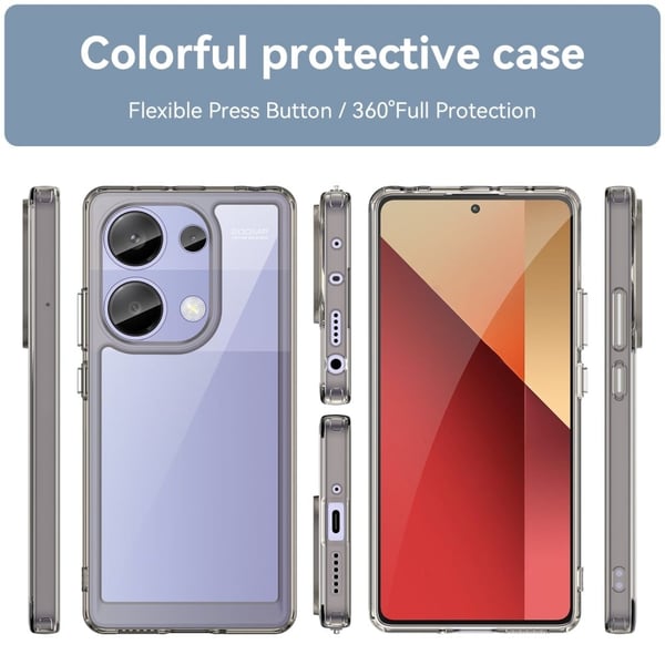 Xiaomi Redmi Note 13 Pro 4G / Xiaomi Poco M6 Pro smart akryldeksel - Gjennomsiktig Grå